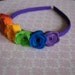 Rainbow Headband, Rainbow Felt Flower Headband, Rainbow Hair Accessory, Rainbow Flowers