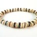 Men's Tibetan Yak Bone Stretch Bracelet with Inlaid Turquoise Coral Brass and Copper
