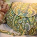 Matching Set VERA BRADLEY Yellow Gray White and Teal Green Fabric Satchel Purse and Wallet