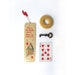 Alice in wonderland, vanilla bookmark, with handwritten calligraphy - queen of hearts