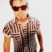 Mens 80s Stripe Punk/Rockabilly B&W Shirt