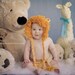 Roarable Crocheted Ear flap Lion hat-Ready to Ship- Child