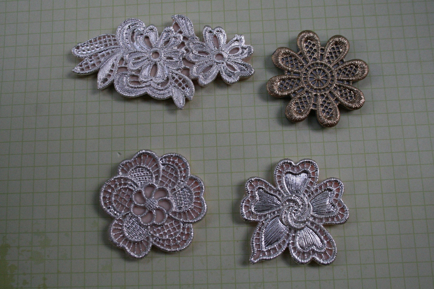 Set of 4 Silicone Flower Lace Molds