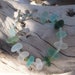 Genuine Sea Glass Bracelet - aqua, teal, sea green, olive and white - vintage glass - with Faceted Peridot