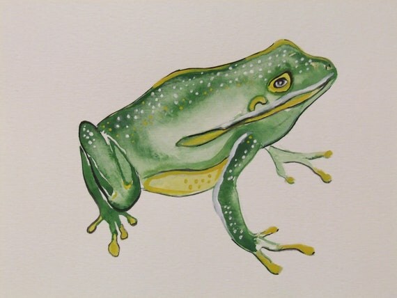 Frog Original Watercolor Painting by JasonJVilleneuve on Etsy