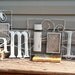 White Iron Wall Grouping that Spells 'Family' w/2 Picture Frames / Shabby Chic Wall Decor
