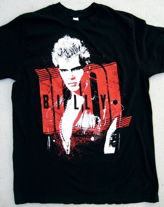 Vintage Billy Idol T Shirt Black Red 80s Unisex Medium M