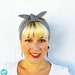 Hair wrap. Rockabilly headband. Pin up style. Bandana. Hound's tooth check. Head scarf. Black and white.