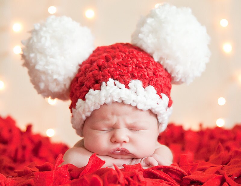 for pom baby pom hat Baby Santa by Newborn Hat TSBPhotoProps Baby Christmas Hat Baby