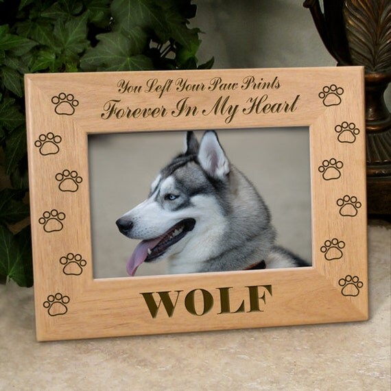 Personalized Dog Frame You Left Your Paw by etchedinmyheart1