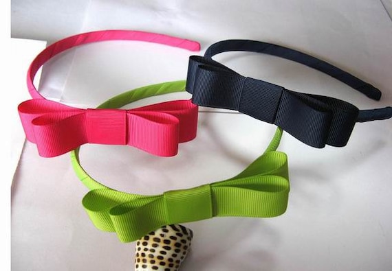 Blue and Checkered Bow hairbands, 2 pcs main image 1