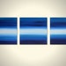 Triptych Original Abstract Landscape Modern Acrylic Painting - Blue, White, Turquoise Seascape 3 Canvas 12 x 12 - Oceans 3 - FREE SHIPPING