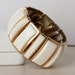 Vintage White Lucite Flex Bracelet on Gold Tone