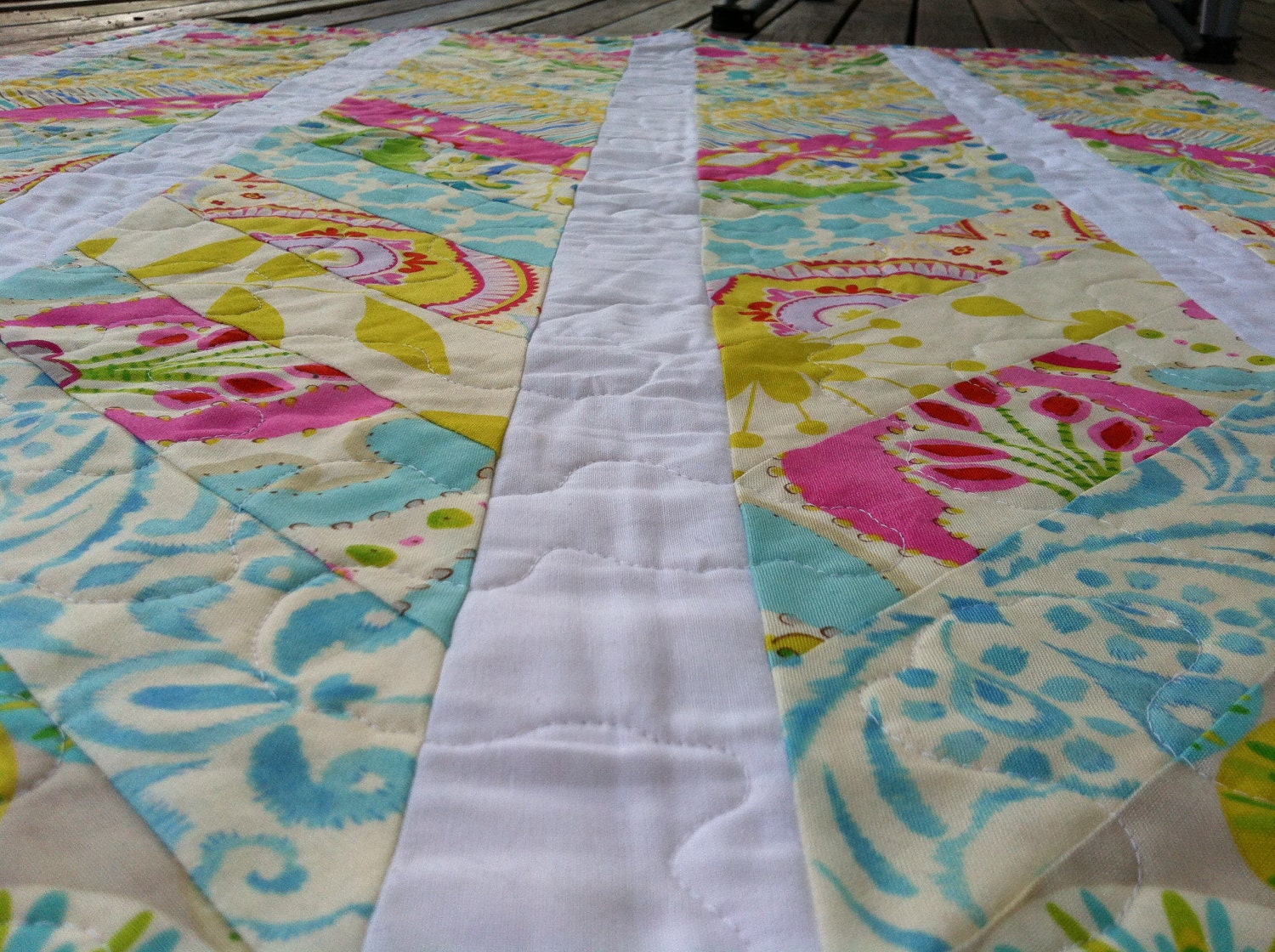 PDF Pattern for Chevron Patchwork Quilt available in Cot, Single/Twin and Queen size variation ...