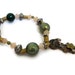 Green and Cream Bracelet with Vintage Charm, moss green bracelets, moss green jewelry