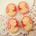 Vintage Carnelian Pink Cameo 18x13mm Female Silhouette Oval (4)