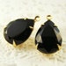 15x11 Vintage Black Swarovski Teardrop Crystal Rhinestone in Brass Setting (2)