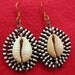 Maasai Market Africa Jewelry Masai Bead Black/White Bead Cowrie Shell Earrings
