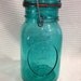Vintage Ball Ideal turquoise mason jar w lid