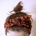 SALE indian cotton fabric, dyed black & rust headband, adjustable