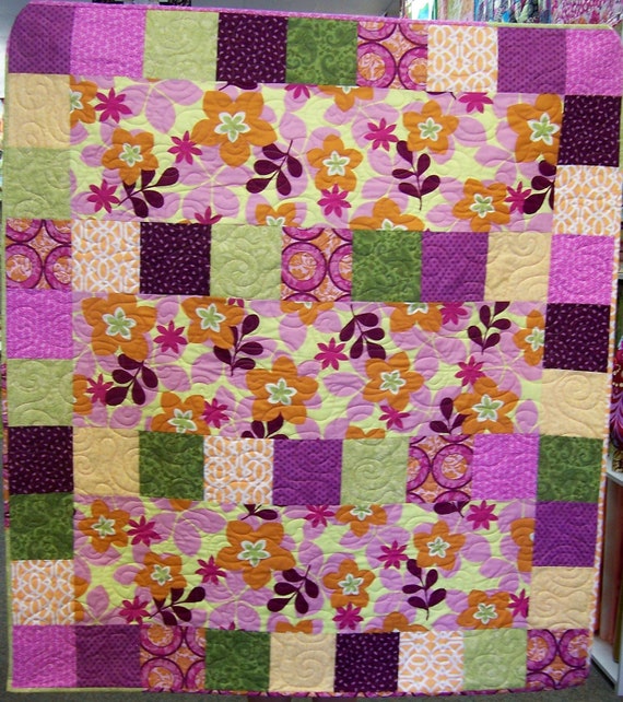 Items similar to Beginner Quilt Pattern, Quick, Easy and Fun Lap throw