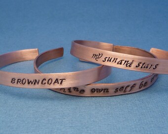 A Custom Hand Stamped Copper Cuff Bracelet