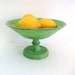Pedestal Bowl - Lime Green Distressed - Shabby Chic Home Decor