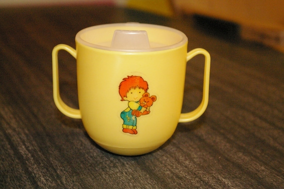 cup vintage Cup Yellow Sippy  with islandred 70's Weighted by sippy Bottom Vintage