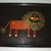 Vintage Couroc Lion With Heart Serving Tray