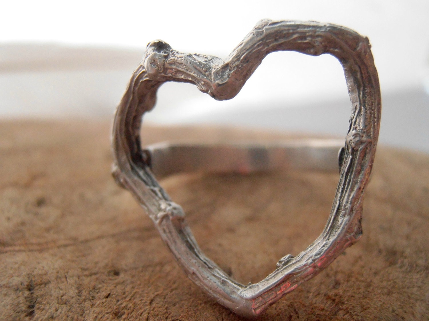 Heart Twig Ring in Sterling Silver Made to by PrometheanDesign