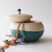 Mini Treasure Pot, Teal: Wedding Decor, Engagement, Special Jewelry Box, Toothfairy