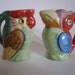Tropical Bird Creamers Parrot Toucan Hand Painted Pitcher