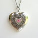 OOAK Hand Painted Shabby Rose Locket Necklace Resin Enameled