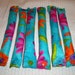 3/4 inch Aqua with Tropical Flowers Fabric Hair Rollers