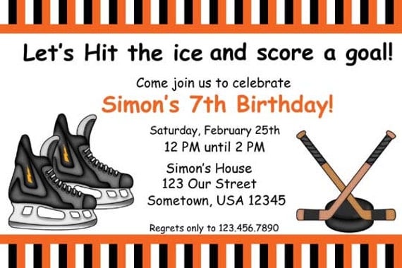 Free Printable Hockey Themed Birthday Invitations 3