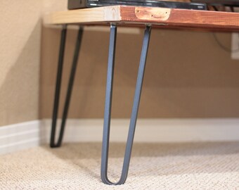 Square Bar Hairpin Legs - Raw Steel