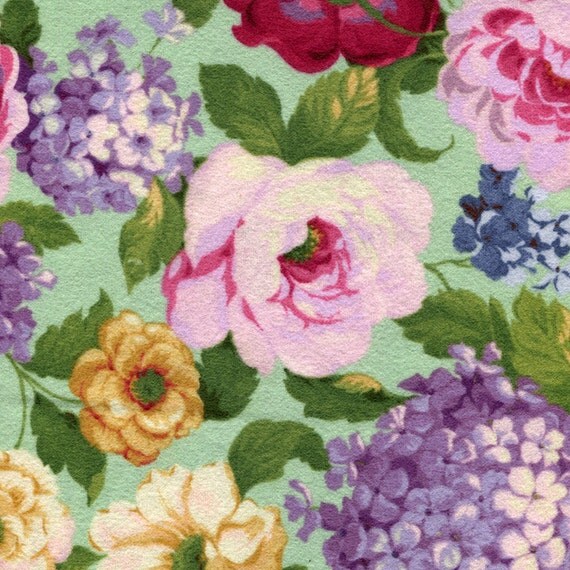Large Floral Flannel Fabric by the Yard by Lyndhurst Studio