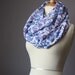 Infinity Scarf Floral Print cotton summer spring light loop tube circle soft blue