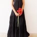 Long Lovely Black Maxi Dress Cotton
