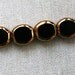 10 Black and Copper Table Cut Glass Beads