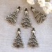 5 Tibetan Silver Christmas Tree Charms/Pendants
