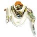 Floral scarf- Unique floral shawl- Triangle fabric scarf- Tassels scarf- Authantic, Romantic, Elegant- Viscose fabric shawl-