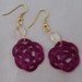 Hypoallergenic Purple Celtic Sailor Knot Tied Thread Earrings Nickel Free 22K Gold