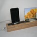 Solid Oak with Black Acrylic Inlay Dock/Stand/Holder for iPod, iPhone with Acrylic Photo Frame