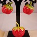 Strawberry Fields Forever, This Set is stamped Access Craft, Brooch and Screw Back Earrings, Adorable Strawberris