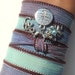 Tree of Life Namaste Silk Wrap Bracelet Mother Nature Om Jewelry Yoga Blue Anklet Necklace Earthy Unique Gift Under 50 Item S71
