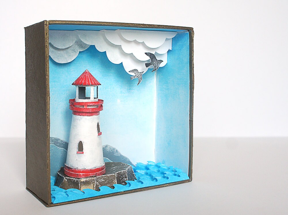 Shadow box diorama Lighthouse