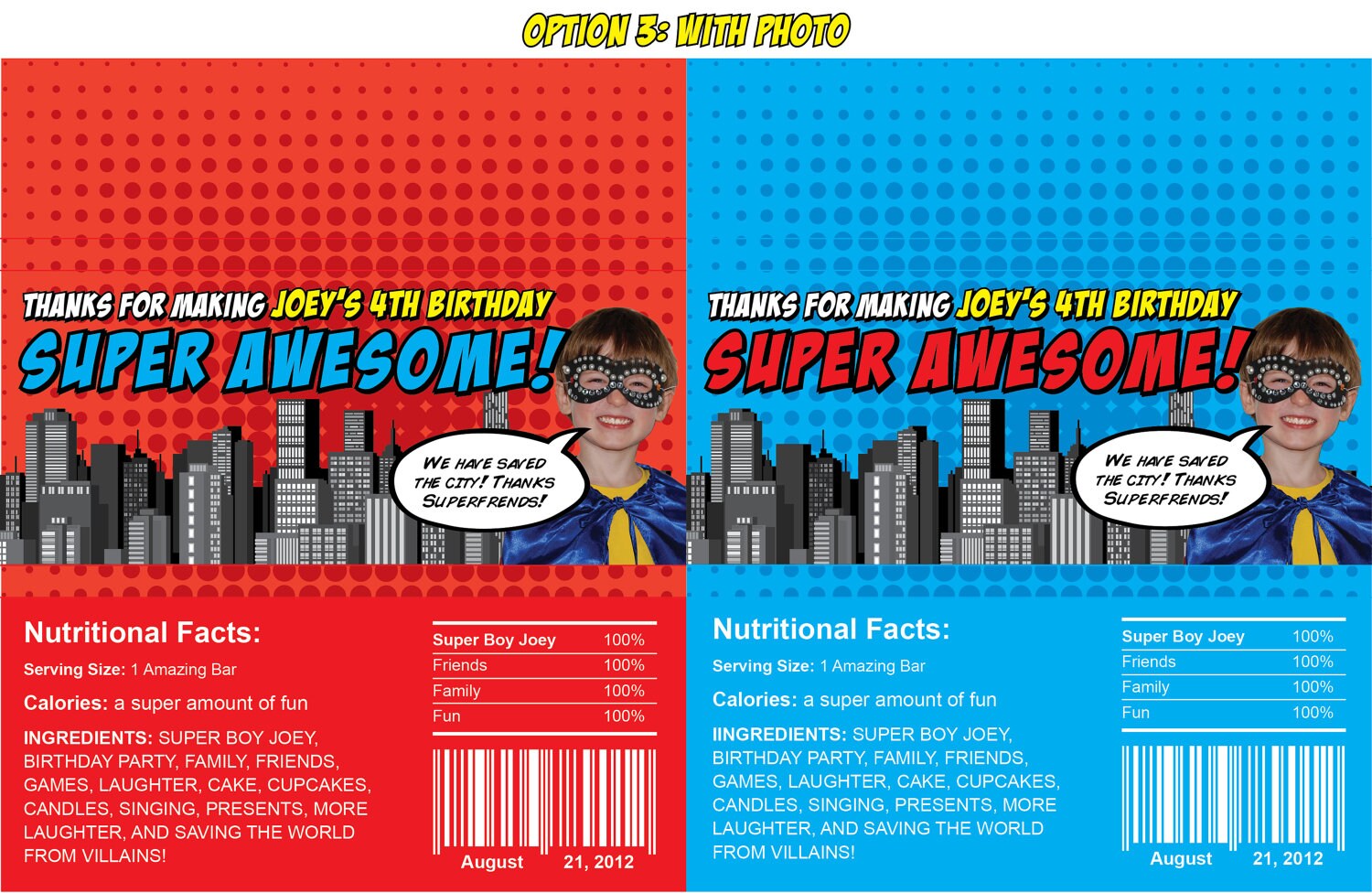 Superhero Candy Bar Wrappers Printable