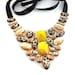 bib leopard necklace bib leopard golden yellow rhinestone necklace party necklace brom necklace everyday necklace
