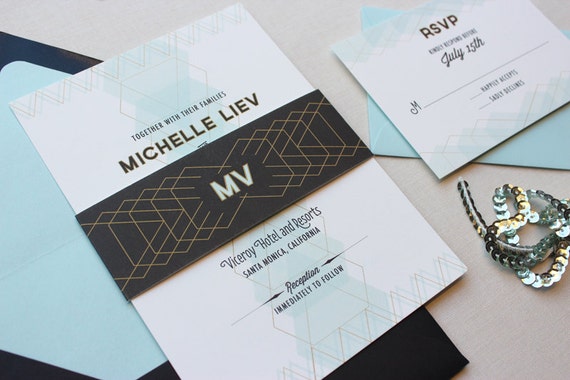 Art Deco Wedding Invitations, Wedding Invitation, Urban Chic, Classic ...